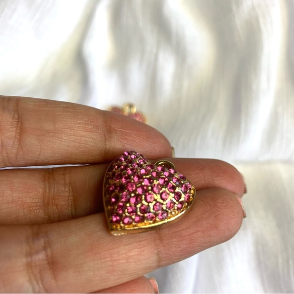 Pink Rhimestone Heart Shape Charm - Picture 4 of 6